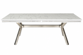 MASĂ DINING OSCAR CU PICIOR METALIC ARGINTIU – 180 / 210 / 240 × 90 cm