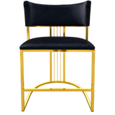 SCAUN BAR NORA - METAL AURIU , CATIFEA NEAGRA