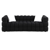 Canapea BESYO de 3 locuri, tapiterie boucle neagra