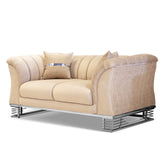 Canapea fixa LISABONA 2 locuri, tapitata capucino