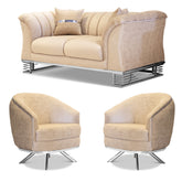 SET 2/1/1 CANAPEA CU 2 FOTOLII LISABONA, Catifea CAPUCINO