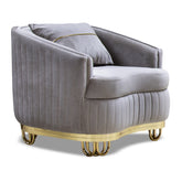 Fotoliu VENETTI , tapiterie catifea capucino