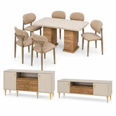 Set PREMIUM ROMA, Comoda TV + Consola TV + Masa + 6 Scaune Polo