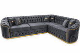 COLȚAR EXTENSIBIL PARIS II 310 × 250 CM – ANTRACIT CU AURIU