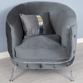 Fotoliu BELLA Silver , tapiterie catifea Gri