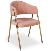 Scaun VIA METAL, tapiterie boukle roz