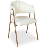 Scaun VIA METAL, tapiterie boukle bej