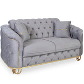 Canapea ALMIRA 2 locuri, tapitata Gri cu Auriu