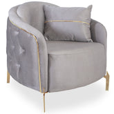 Fotoliu ALMIRA , tapitat Gri cu Auriu