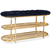 Bancheta cu Pantofar , catifea negru / gold auriu