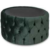 Masuta rotunda de cafea CHESTER tapitata , VERDE
