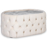 Masuta ovala CHESTER tapitata , BEJ