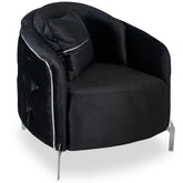 Fotoliu ALMIRA , tapitat Negru cu Argintiu