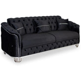 Canapea ALMIRA 3 locuri, tapitata Negru cu Argintiu