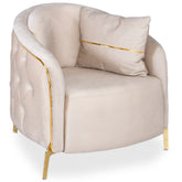 Fotoliu ALMIRA , tapitat Bej cu Auriu
