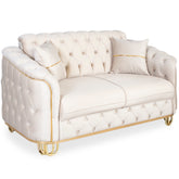 Canapea ALMIRA 2 locuri, tapitata Bej cu Auriu