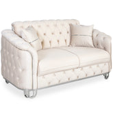 Canapea ALMIRA 2 locuri, tapitata Bej cu Argintiu