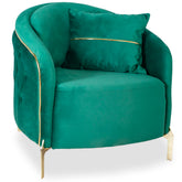 Fotoliu ALMIRA , tapitat Verde smarald cu Auriu