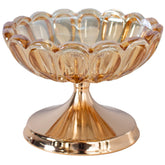 BOL SERVIRE AURIU DIN STICLA CU PICIOR METALIC CU DIAMETRUL DE 15CM