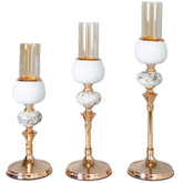 Set 3 sfesnice AURII din metal si sticla