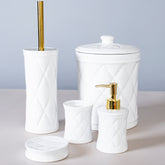 Set de accesorii pentru baie, din portelan, 5 piese, ALB