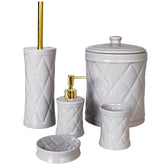Set de accesorii pentru baie, din portelan, 5 piese, GRI