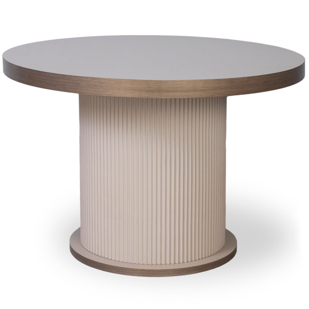 MASUTA CAPUCINO DE CAFEA ROTUNDA CU RIFLAJE, 70x70x50cm
