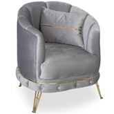 Fotoliu BELLA Gold , tapiterie catifea Gri