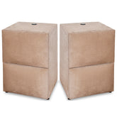 Set 2 noptiere tapitate cu usb, CAPUCINO