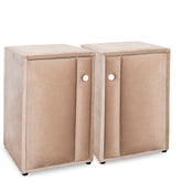 Set 2 noptiere tapitate K04, CAPUCINO