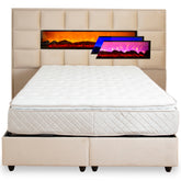 Pat tapitat cu lada de depozitare si semineu electric, CREM