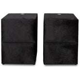 Set 2 noptiere tapitate cu usb, NEGRU