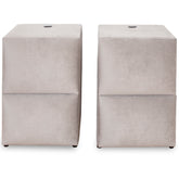 Set 2 noptiere tapitate cu usb, GRI