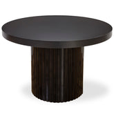 MASUTA NEAGRA DE CAFEA ROTUNDA CU RIFLAJE, 70x70x50cm