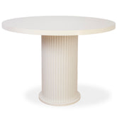 MASA ALBA, ROTUNDA CU RIFLAJE 105X105X75CM