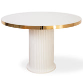 MASA ALB & AURIU, ROTUNDA CU RIFLAJE 105X105X75CM