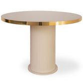 MASA BEJ & AURIU, ROTUNDA CU RIFLAJE 105X105X75CM