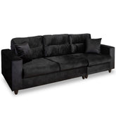 Canapea extensibila Oscar 3 locuri, tapitata neagra