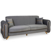 CANAPEA 3 LOCURI PALACE GRI INCHIS - EXTENSIBILA, CLICK CLACK