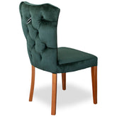 Scaun tapitat AYA , lemn maro - catifea verde