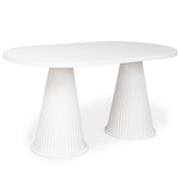 Masa INNA CON cu riflaje 160x90 cm , blat alb