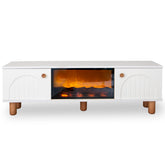 Comoda TV BOEM cu semineu Alb 150x36x50cm