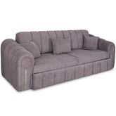 Canapea VERA de 3 locuri, Tapiterie Boukle Gri Cu Silver