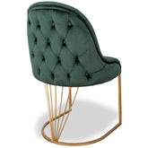 Scaun MIRELLA auriu cu tapiterie catifea verde