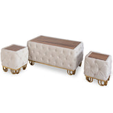 SET 3 IN 1 MASUTE DE CAFEA CHESTER TAPITATE AURIU CU BEJ