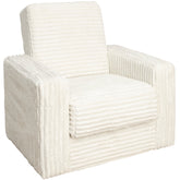 Fotoliu extensibil SOFT cu lada de depozitare, Catifea Fluffy ALBA