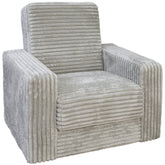 Fotoliu extensibil SOFT cu lada de depozitare, Catifea Fluffy GRI