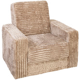 Fotoliu extensibil SOFT cu lada de depozitare, Catifea Fluffy CAPUCINO