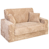 Canapea extensibila SOFT de 2 locuri cu lada de depozitare, Catifea Fluffy CAPUCINO