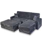 Coltar extensibil SOFT Tip L, 160x240 cm, Catifea Fluffy GRI